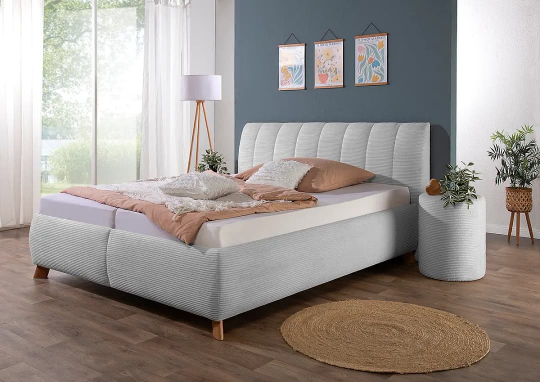 Polsterbett Lindleys mit Matratze 180 x 200cm Cordstoff Zuri