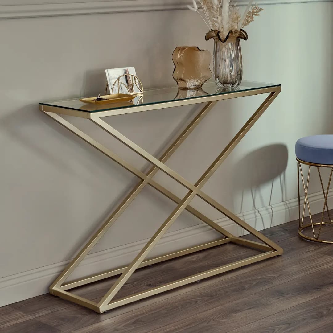 Red Living Konsolentisch Daggoli | Gold