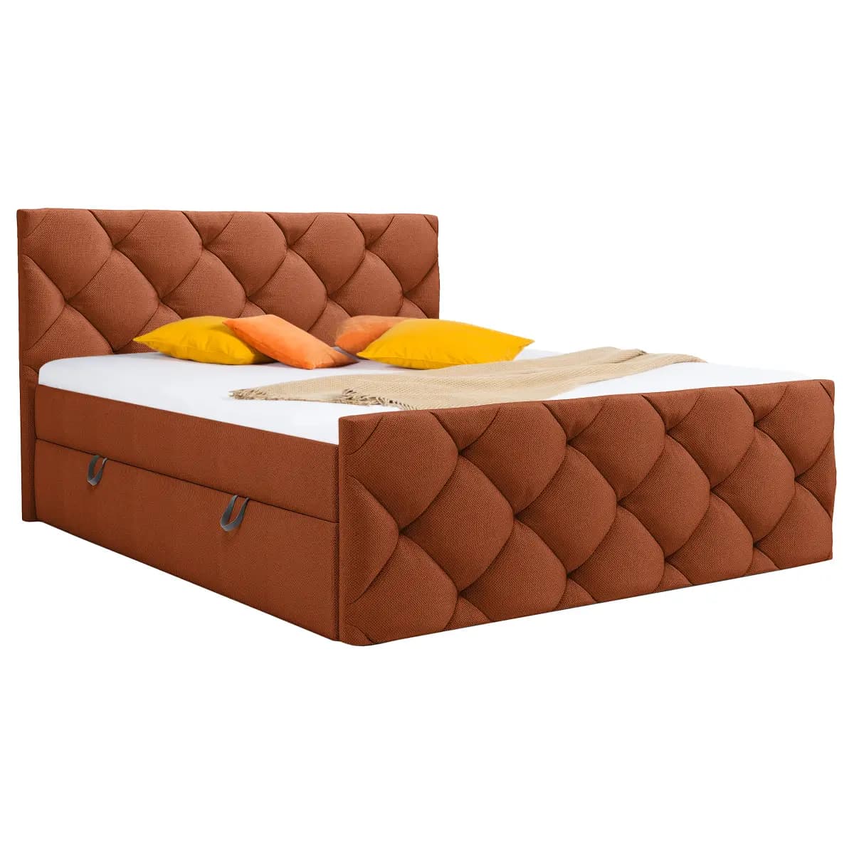 Boxbett Kissling 180 x 200cm Strukturstoff Cully Rostbraun