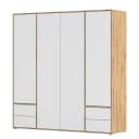 rauch Blue Drehtürenschrank Nabila 187cm 4 Braun/Alpinweiß/Eiche