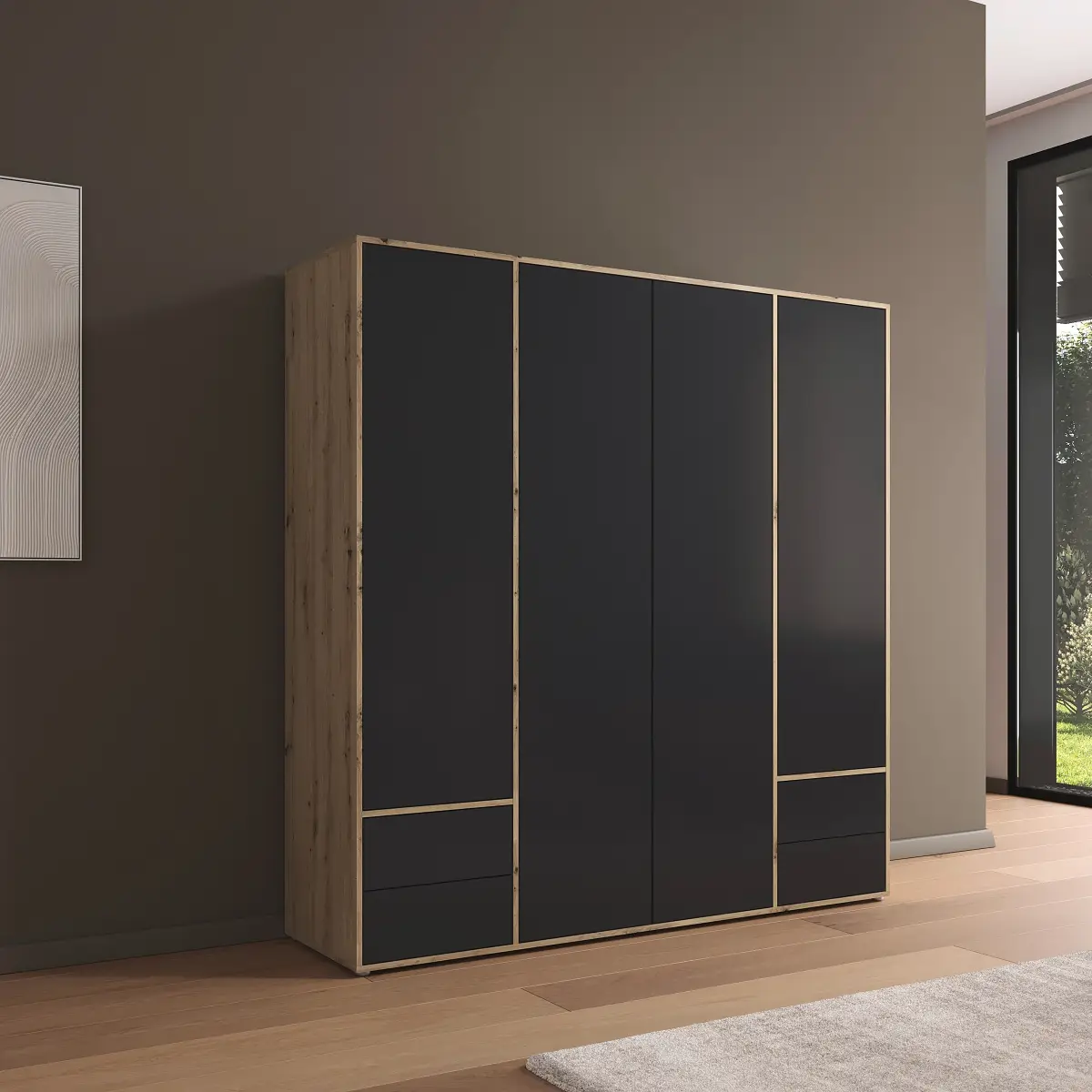 rauch Blue Drehtürenschrank Nabila 187cm | Holztöne