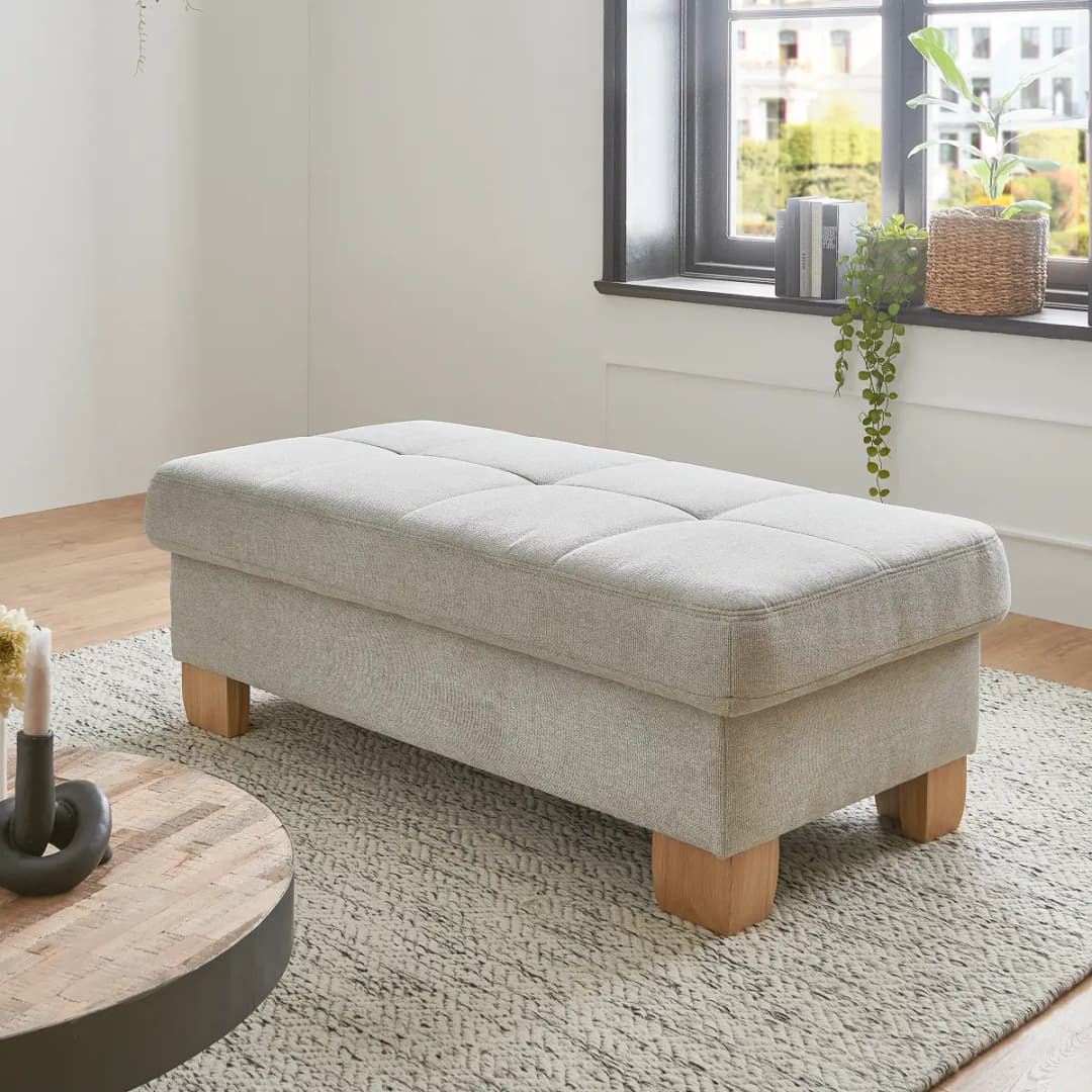 Fredriks XXL Polsterhocker Malkash | Beige