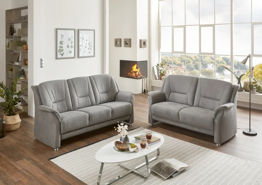 2,5-Sitzer Sofa Grau Microfaser Felia | Grau