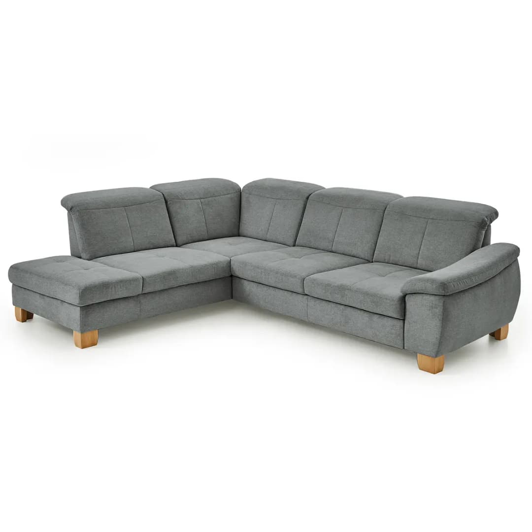 Fredriks Ecksofa Malkash mit Ottomane | Grau