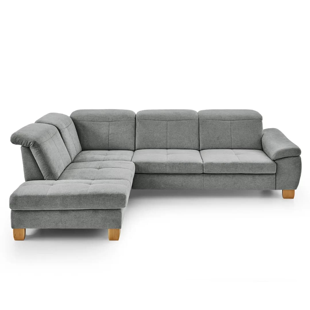 Fredriks Ecksofa Malkash mit Ottomane | Grau