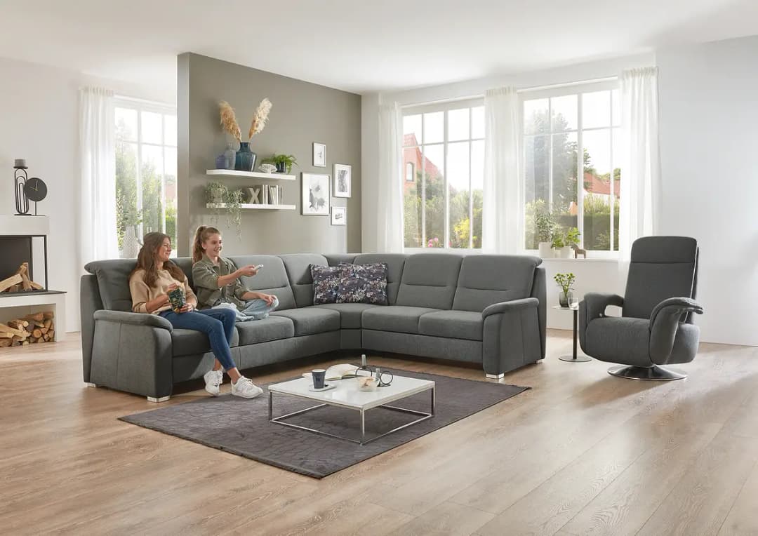 Fredriks Ecksofa Arrouda Grau Flachgewebe Milaja | Grau