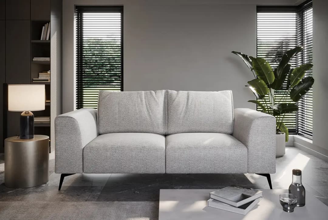 Fredriks Sofa Lacun Grau Strukturstoff Luela 186cm Modern | Grau