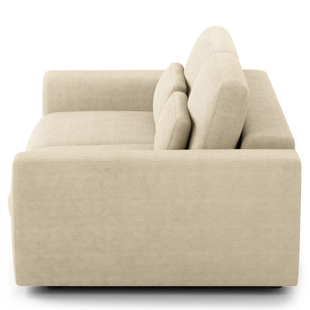 2-Sitzer Sofa Beige/Beige Cordstoff Snor | Beige