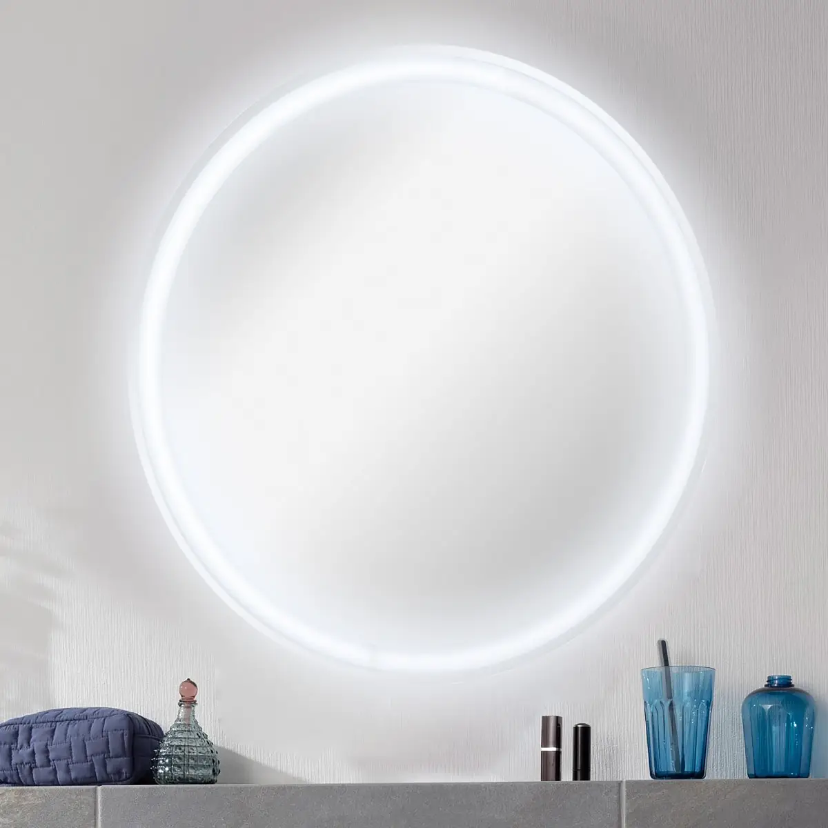 Beleuchteter Spiegel rund 60cm Silber | Silber