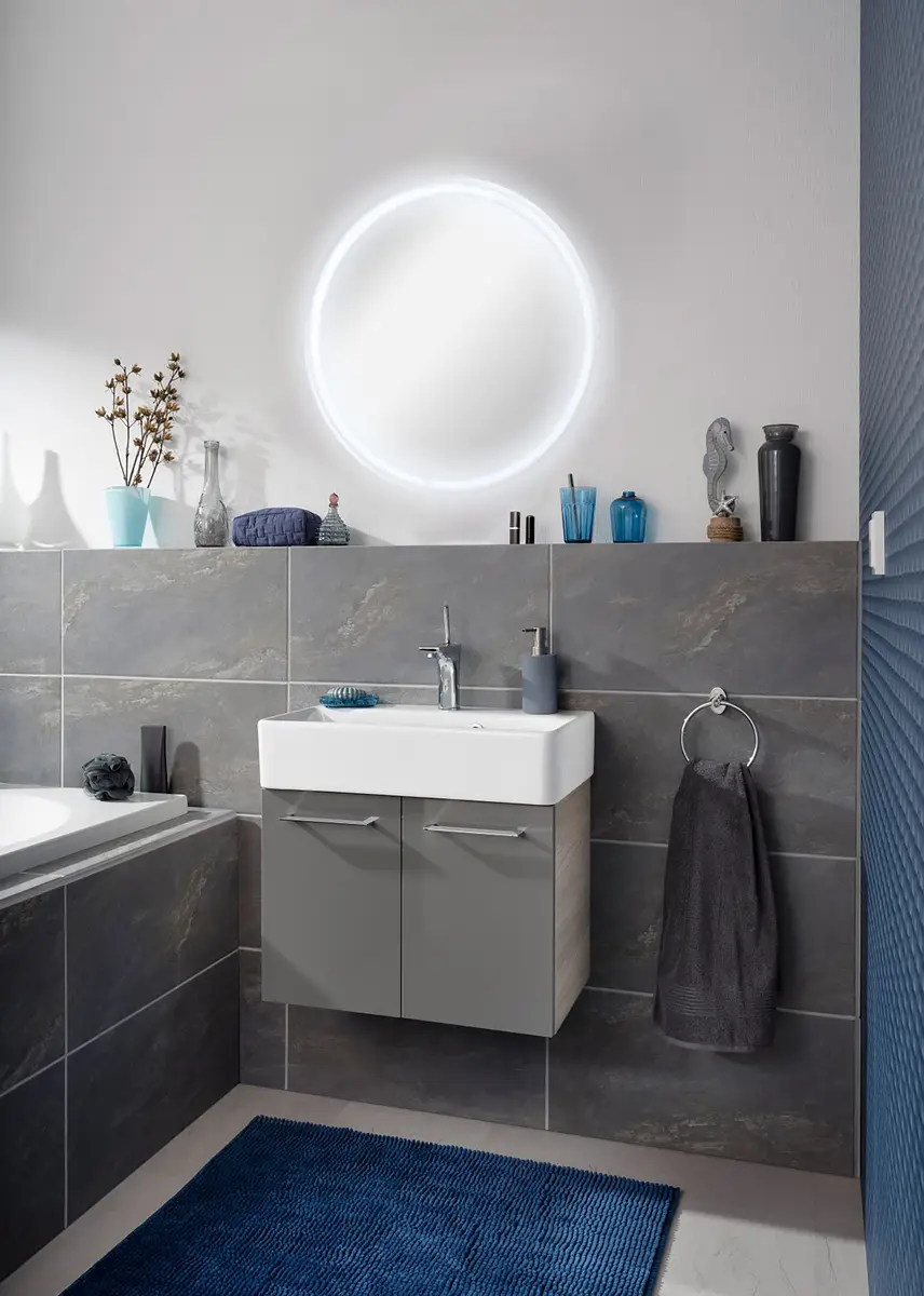 Beleuchteter Spiegel rund 60cm Silber | Silber