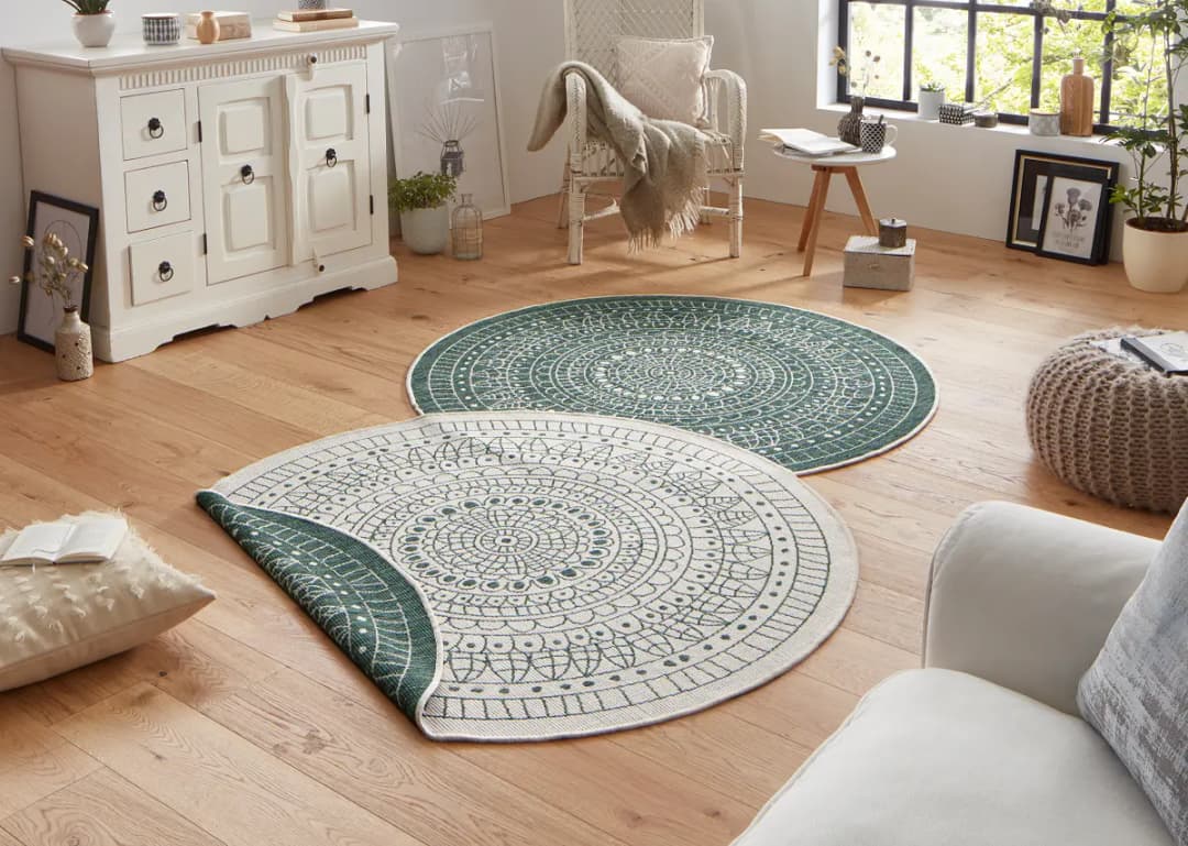 Hanse Home In- & Outdoorteppich Porto Grün/Grün Polypropylen Ø 240cm