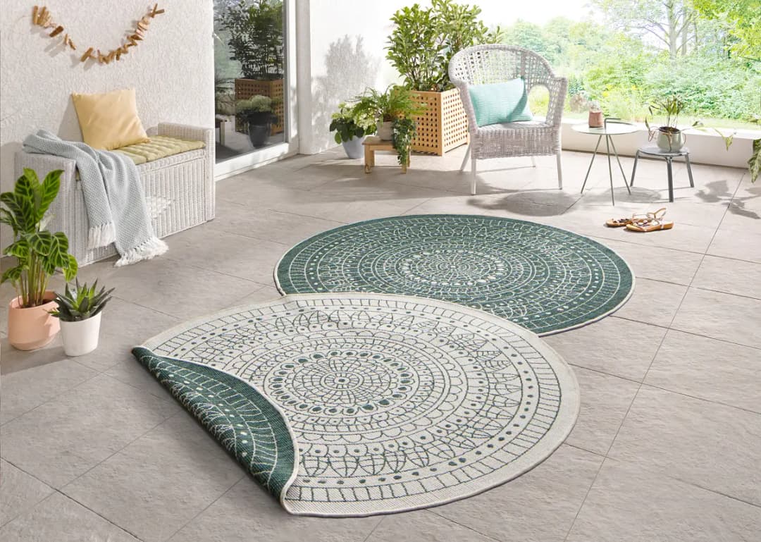 Hanse Home In- & Outdoorteppich Porto Grün/Grün Polypropylen Ø 240cm