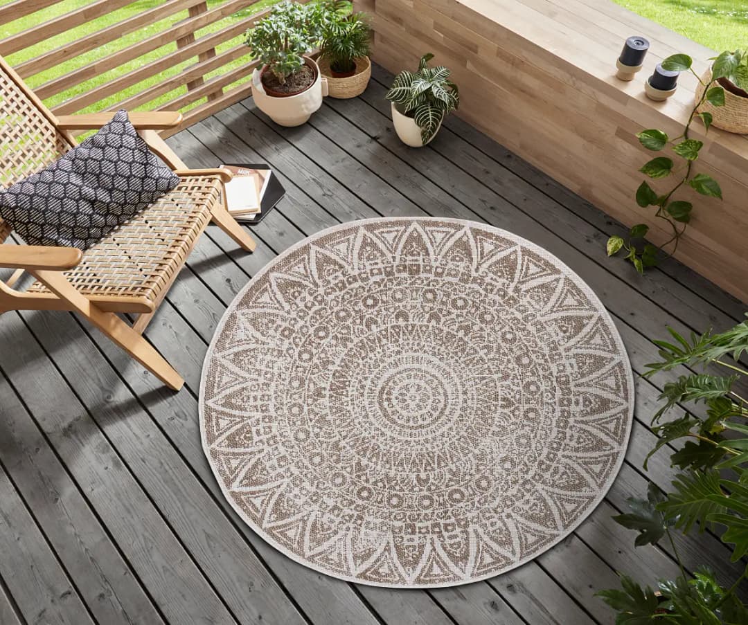 Hanse Home In- & Outdoorteppich Lilja Beige/Beige Polypropylen Ø 240cm