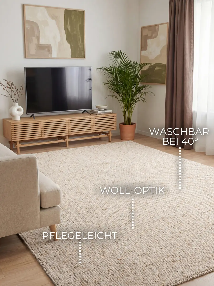 Kurzflorteppich Rocco | Beige