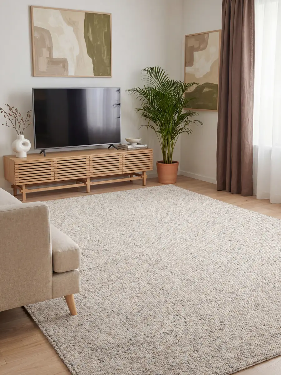 Kurzflorteppich Rocco Beige/Beige 120 x 170cm Filz | Beige