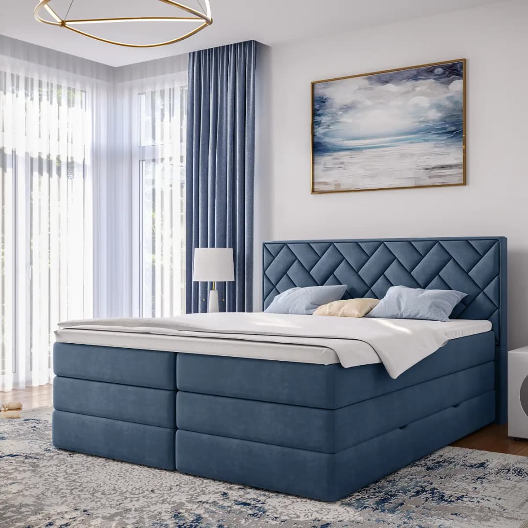 Boxspringbett Zaari | Blau