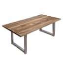 loftscape Massiver Esstisch Solou U-Form 240 x 100cm Braun Silber