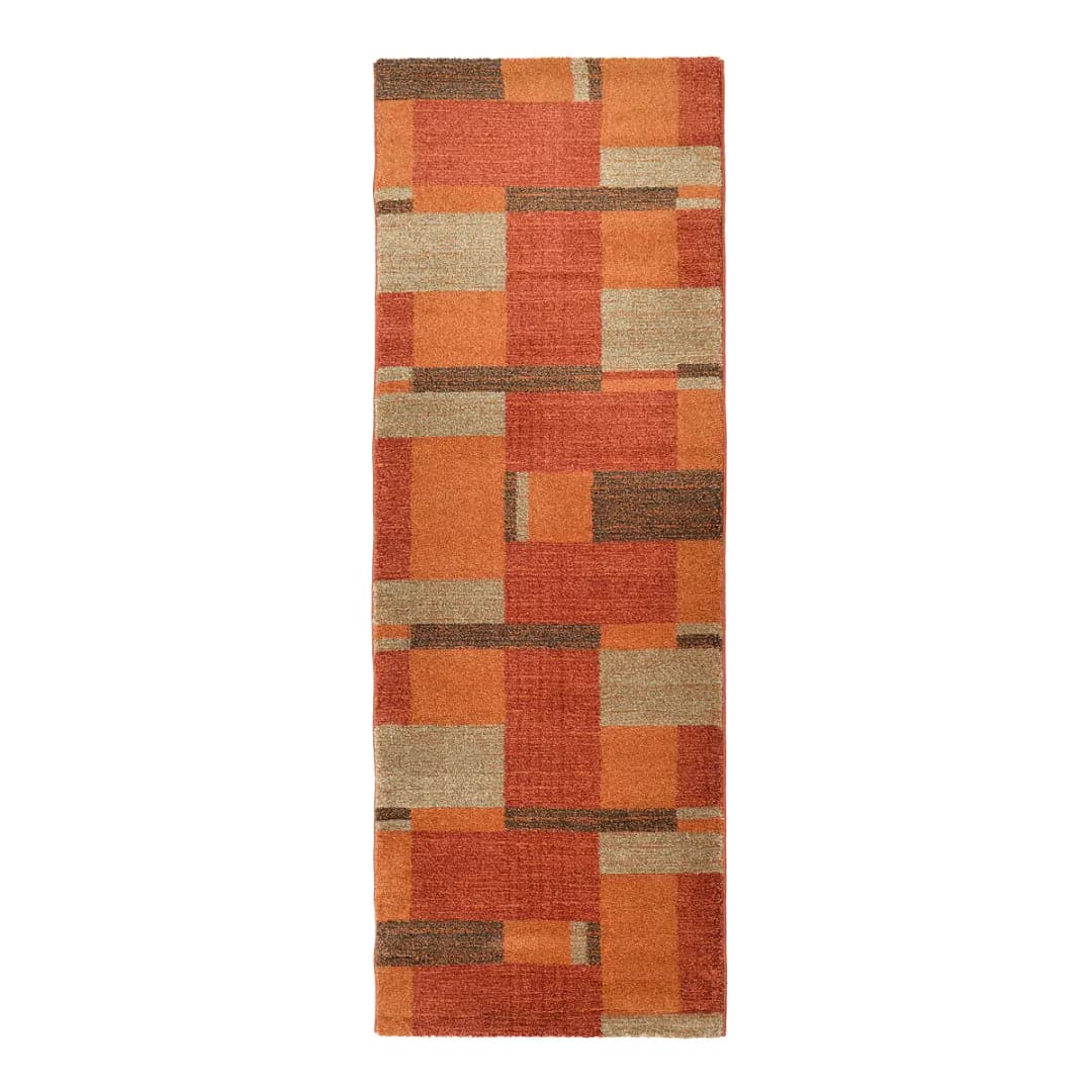 Läufer Orbitusia Box 80 x 250cm Orange/Braun/Terracotta