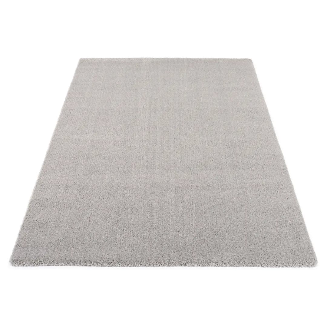 Hochflorteppich Plushia Uni 140 x 200cm Grau | Grau