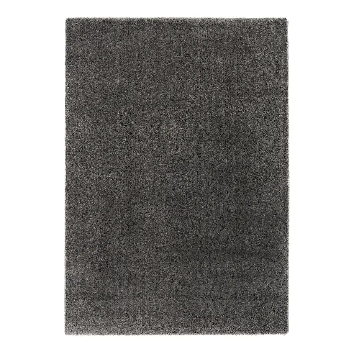 Hochflorteppich Plushia Uni 140 x 200cm Grau/Dunkelgrau | Grau