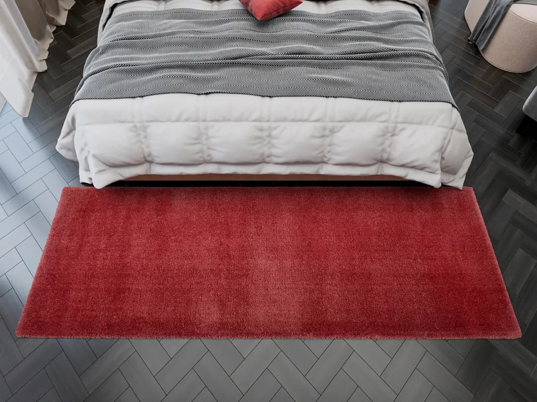 Läufer Plushia Uni 80 x 250cm Rot | Rot