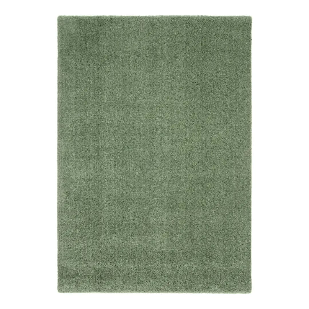 Hochflorteppich Plushia Uni 160 x 230cm Grün/Olivgrün | Grün