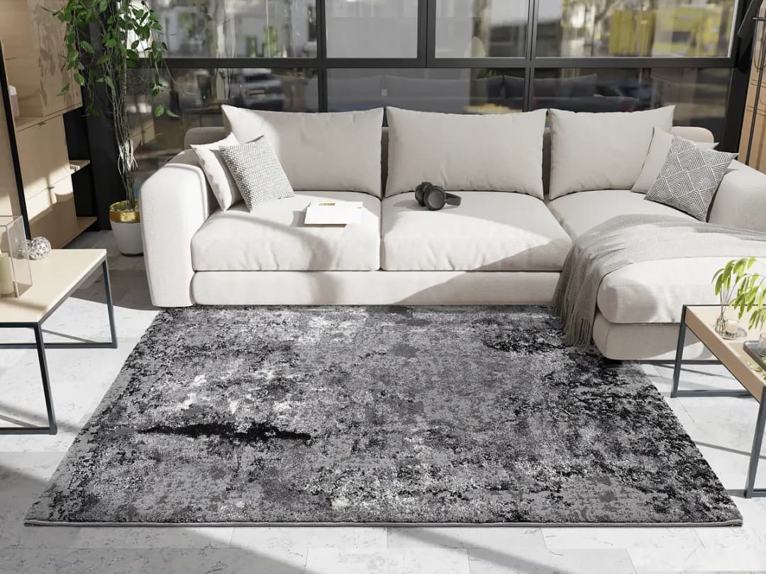 Kurzflorteppich Echo Stream Grau/Grau 160 x 230cm Mischgewebe