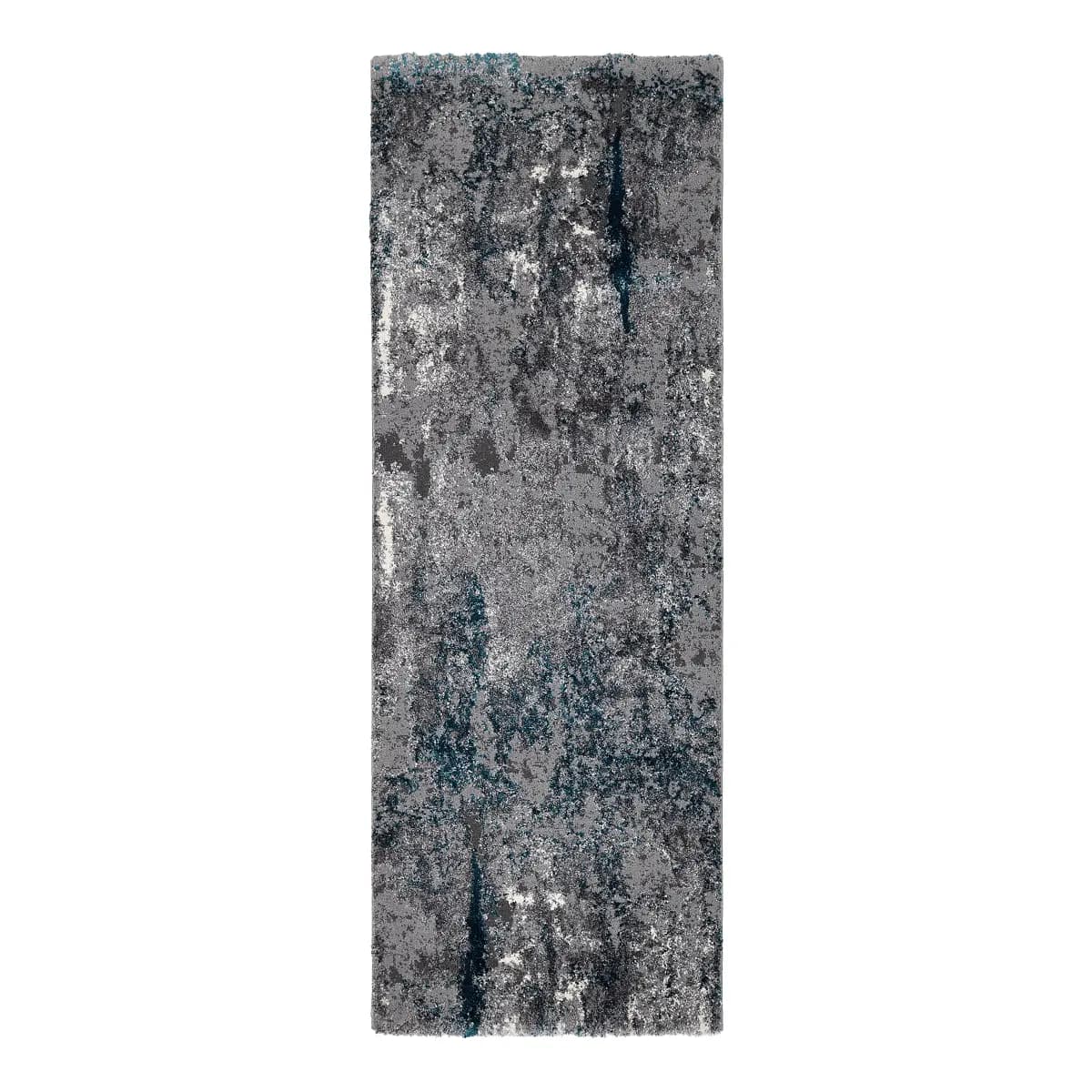Läufer Echo Stream 80 x 300cm Blau/Grau/Grau/Petrol | Grau