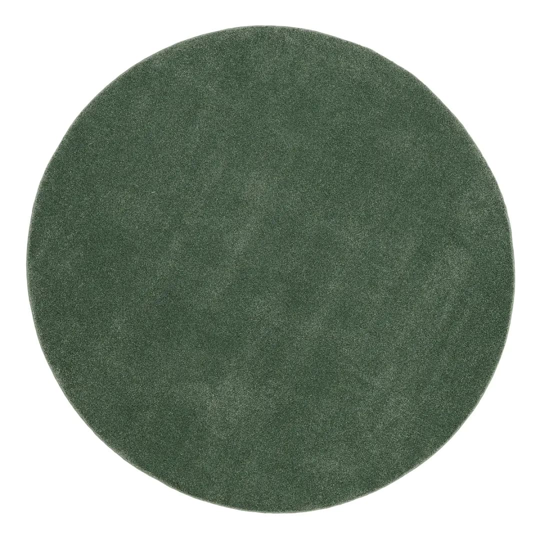 Kurzflorteppich Moss Mono rund Grün/Grün Ø 240cm Polypropylen
