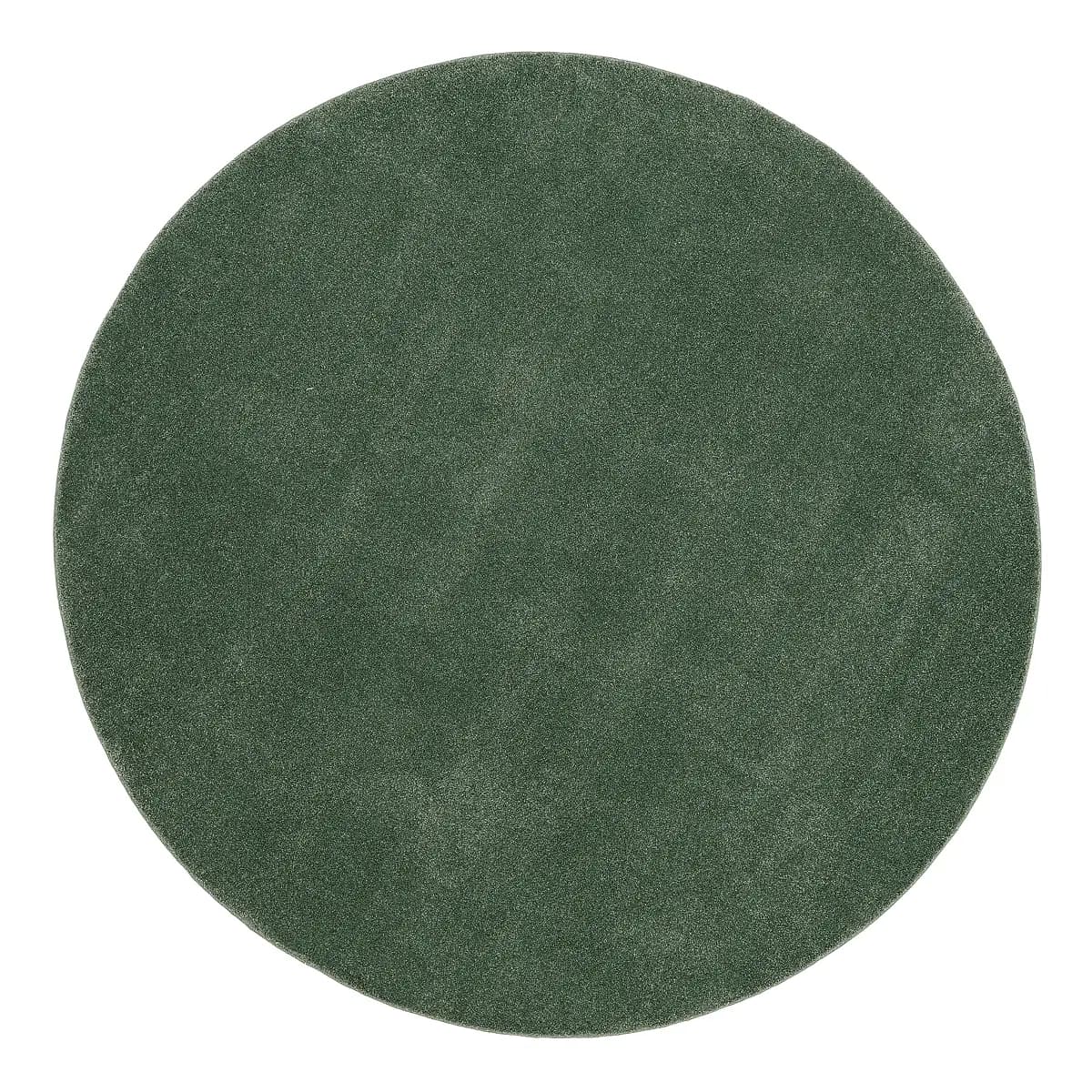 Kurzflorteppich Moss Mono rund Grün/Grün Ø 240cm Polypropylen