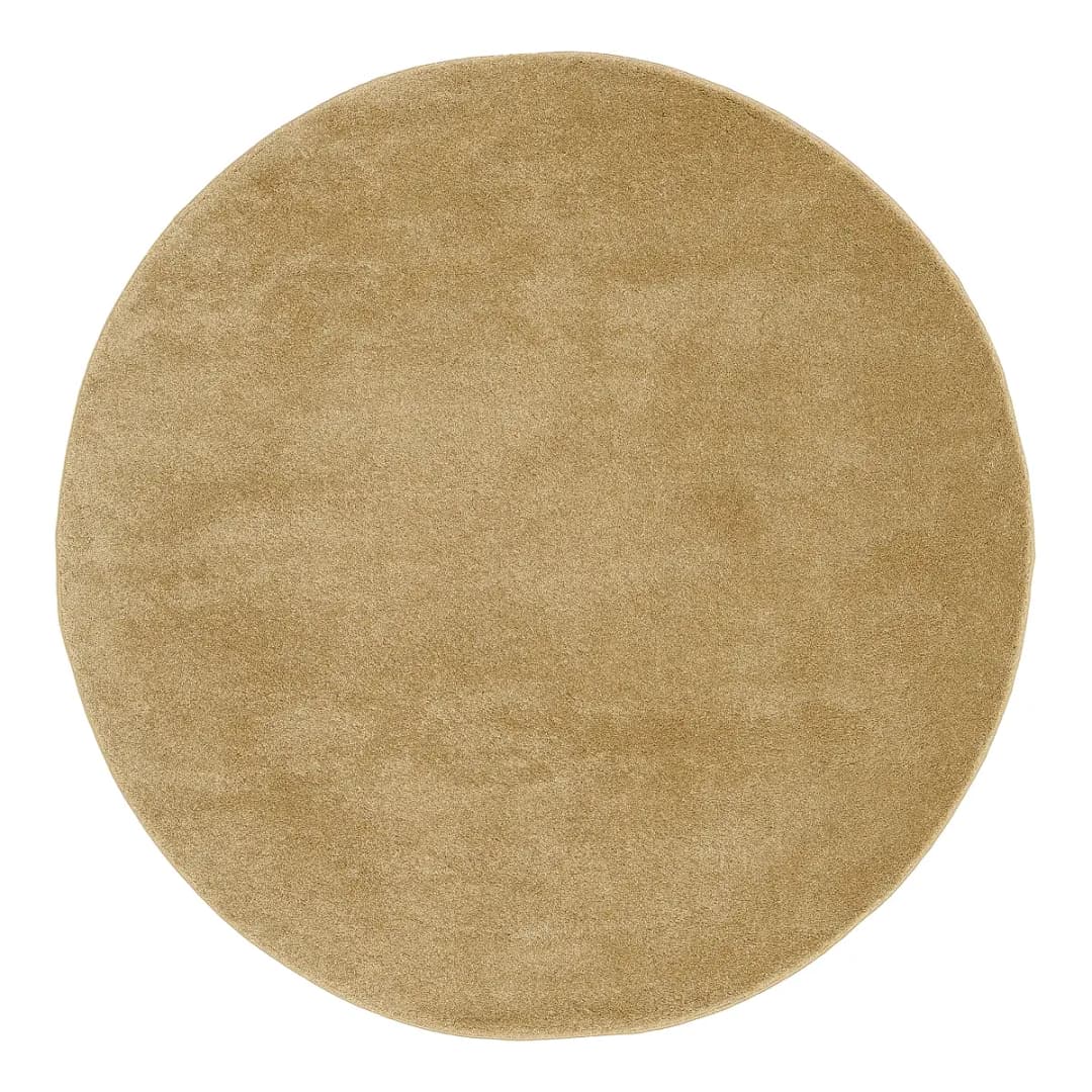 Kurzflorteppich Moss Mono rund | Gold