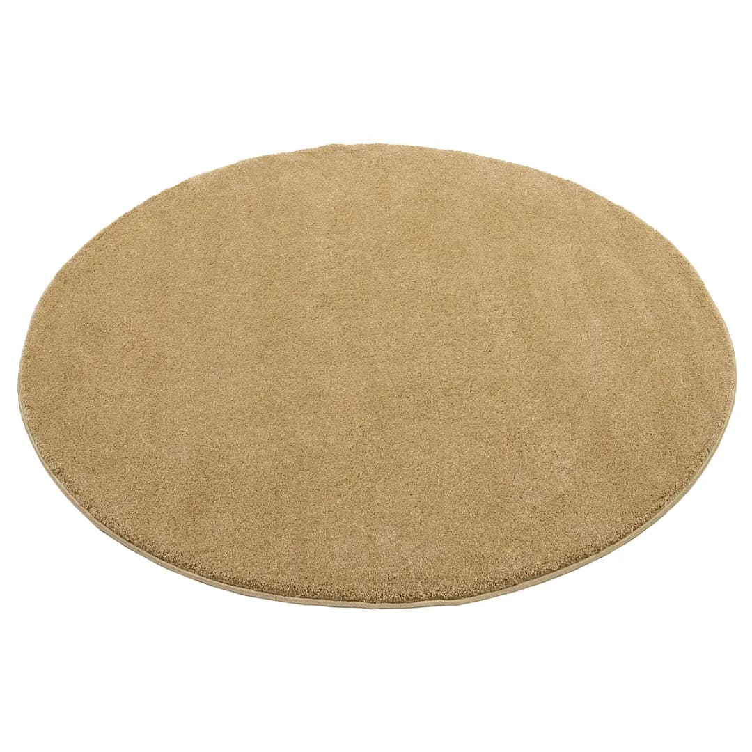 Kurzflorteppich Moss Mono rund | Gold