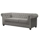 kollected 3-Sitzer Sofa Grau/Taupe Samt Ravi | Grau