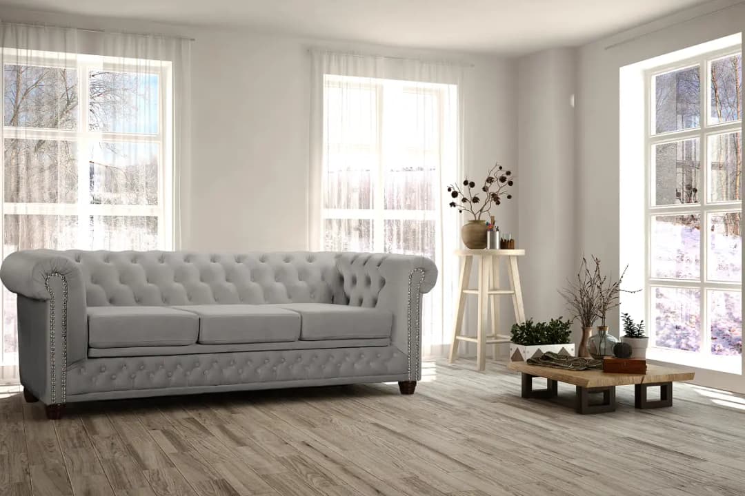 kollected 3-Sitzer Sofa Grau/Taupe Samt Ravi | Grau