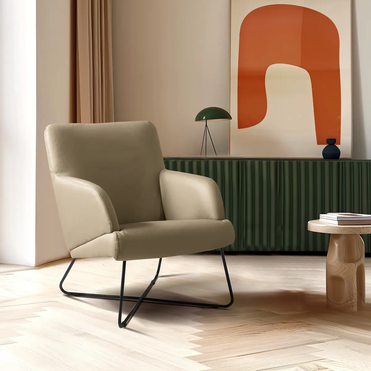 Studio Copenhagen Sessel Sowden mit Hocker | Beige