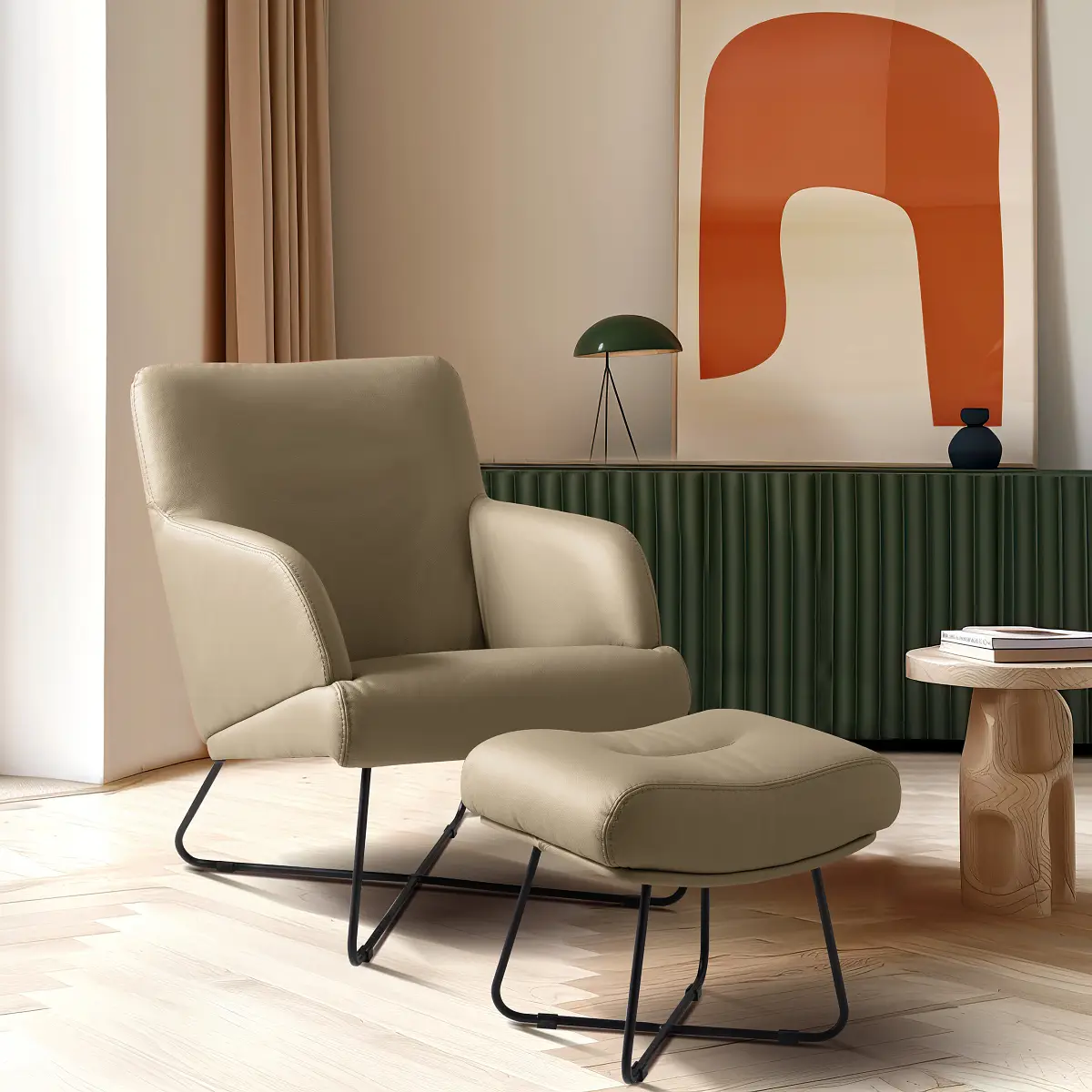 Studio Copenhagen Sessel Sowden mit Hocker | Beige