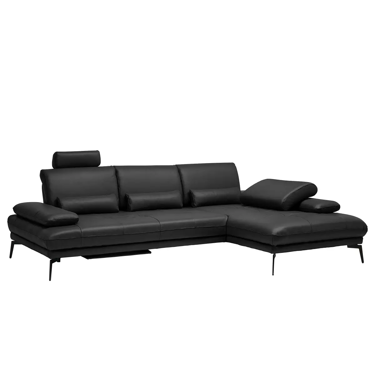 Ecksofa AMIAN | Schwarz