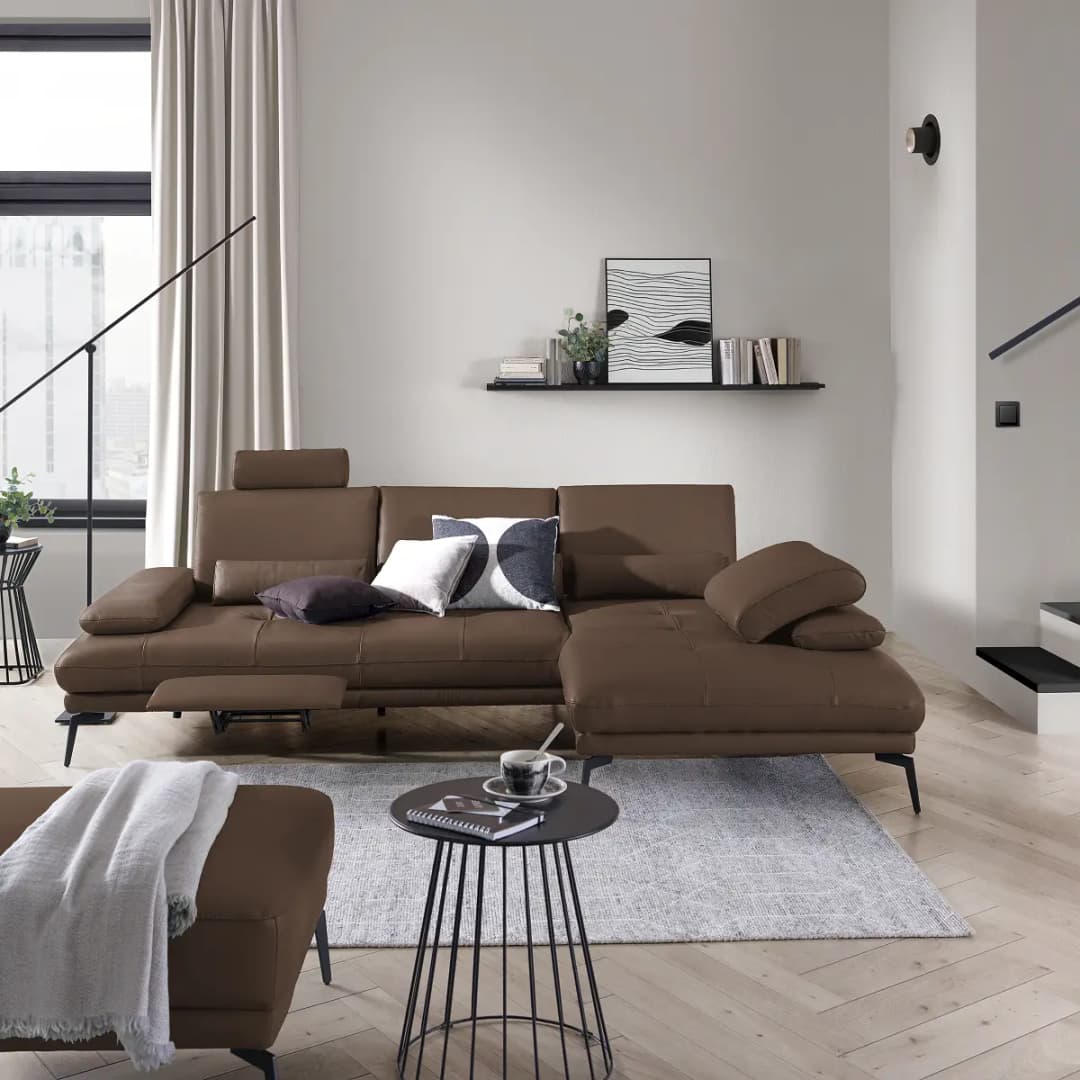 Ecksofa AMIAN | Braun