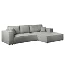 Ecksofa mit Schlaffunktion Grau/Dunkelgrau Webstoff Aranja