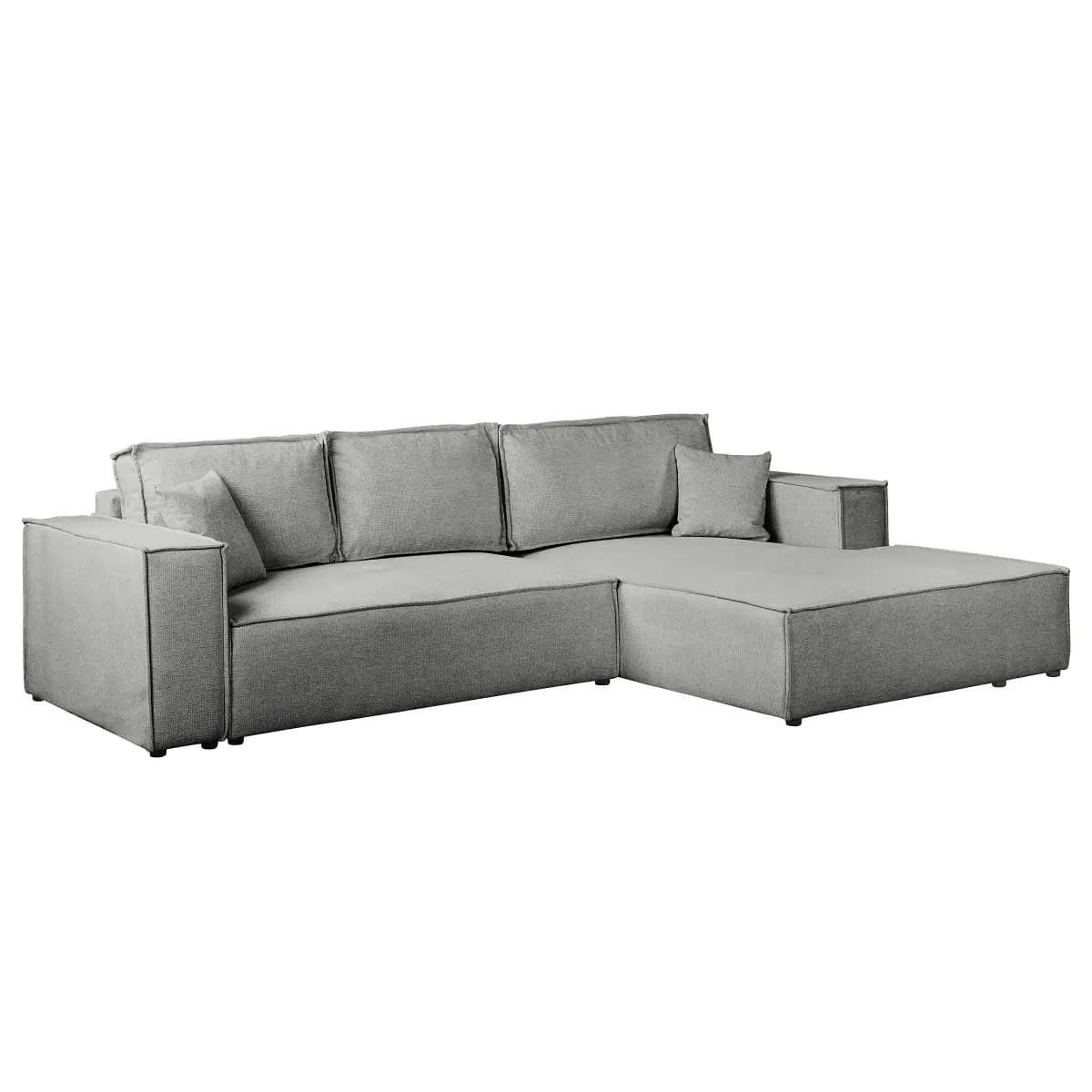Ecksofa mit Schlaffunktion Grau/Dunkelgrau Webstoff Aranja