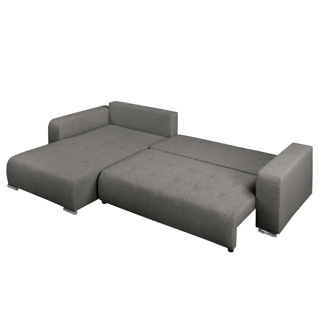 Fredriks Ecksofa mit Schlaffunktion Grau Flachgewebe Nea | Grau