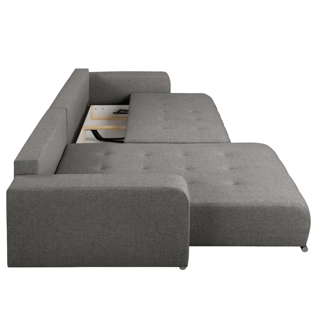 Fredriks Ecksofa mit Schlaffunktion Grau Flachgewebe Nea | Grau