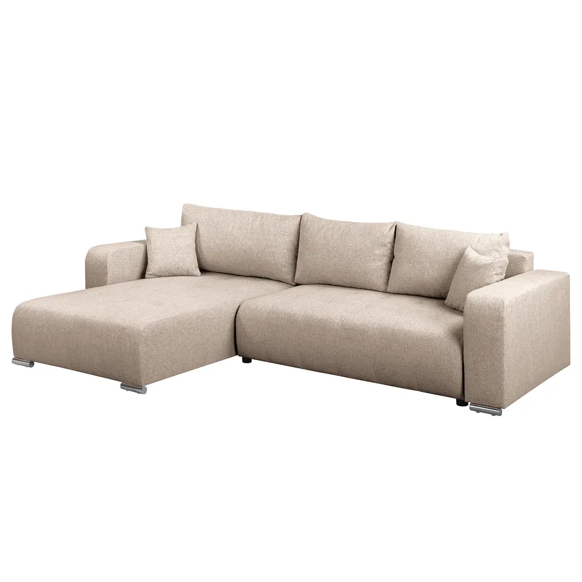 Ecksofa mit Schlaffunktion Grau Flachgewebe Nea | Grau