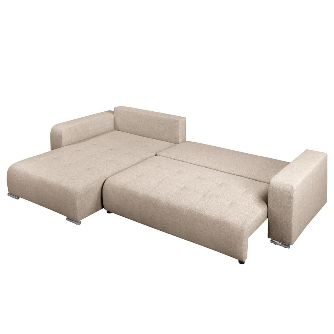 Ecksofa mit Schlaffunktion Grau Flachgewebe Nea | Grau