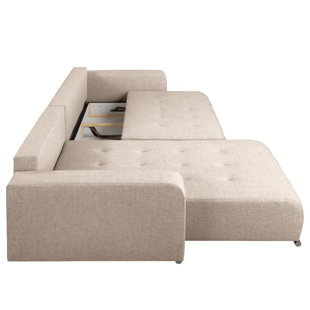 Ecksofa mit Schlaffunktion Grau Flachgewebe Nea | Grau
