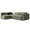 Fredriks Ecksofa mit Ottomane | Grün