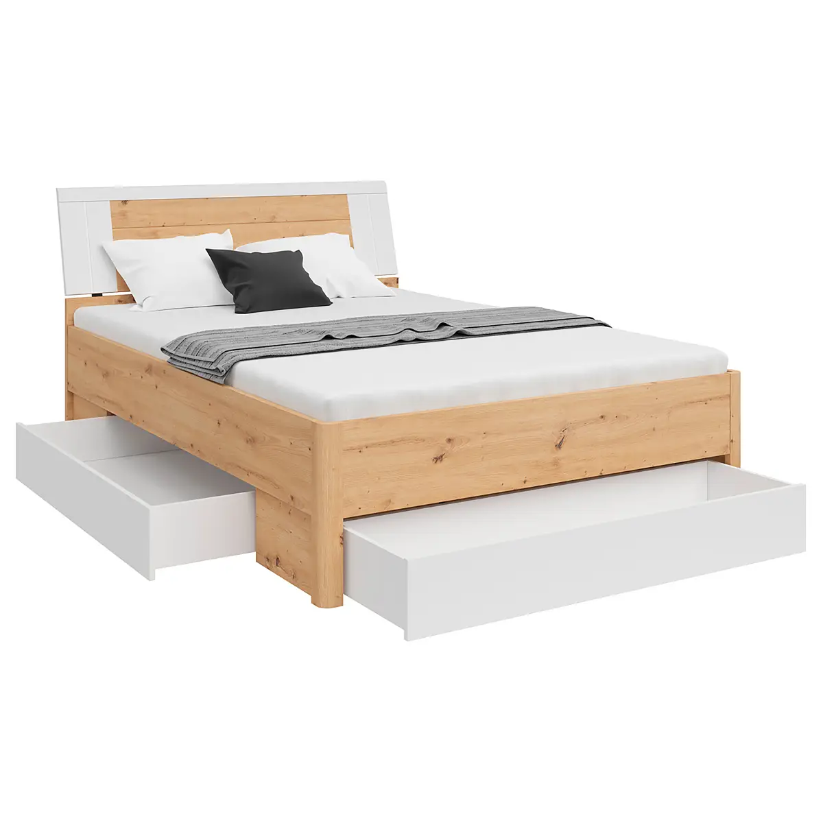 loftscape Beleuchtetes Bettgestell Domeys | Holztöne