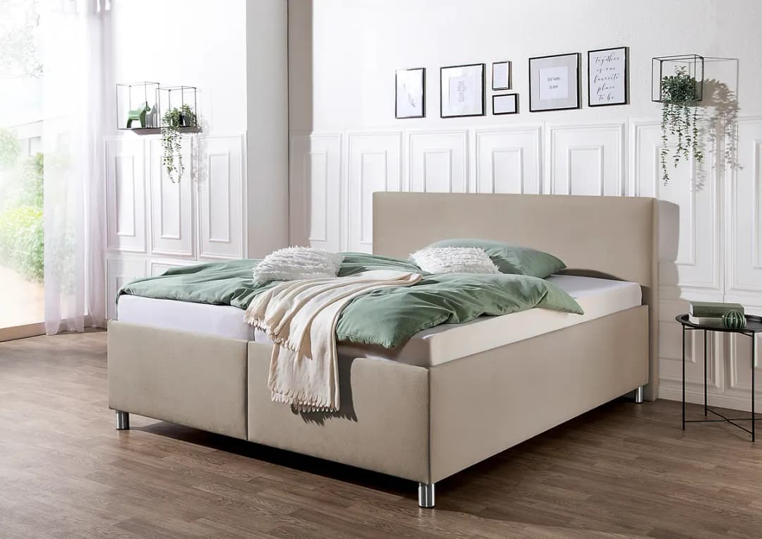 loftscape Polsterbett Gardini mit Matratze 160 x 200cm Microfaser