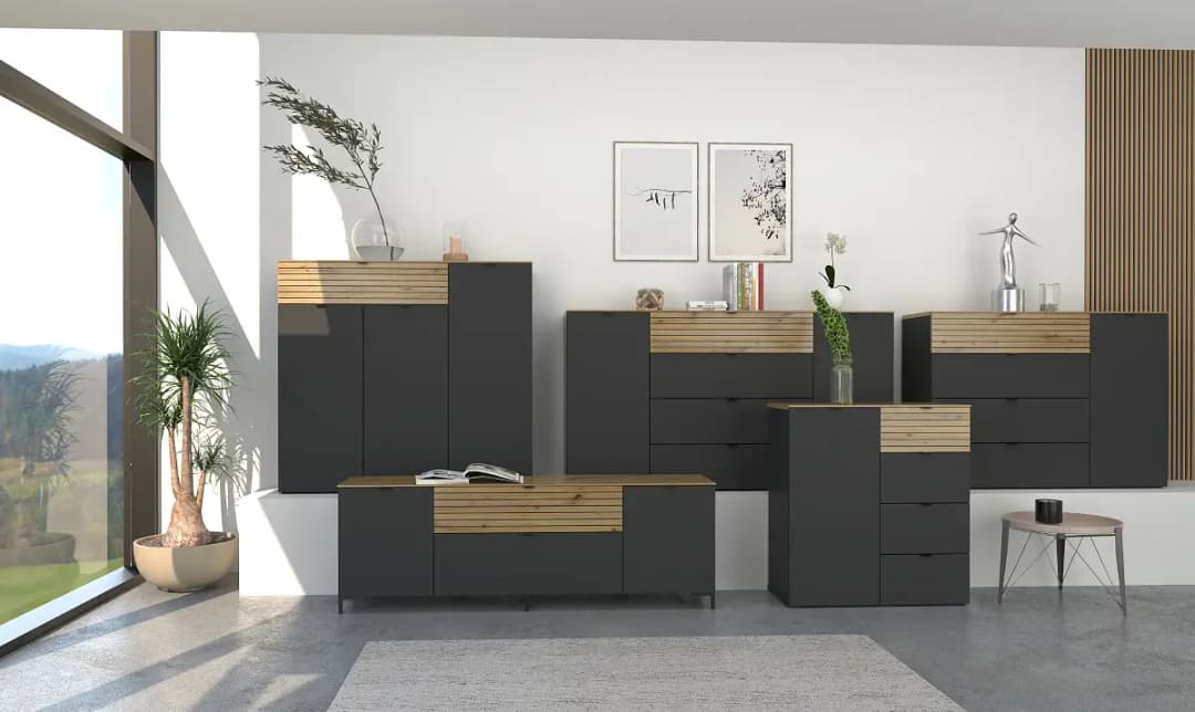 loftscape Sideboard mit Absetzung | Grau