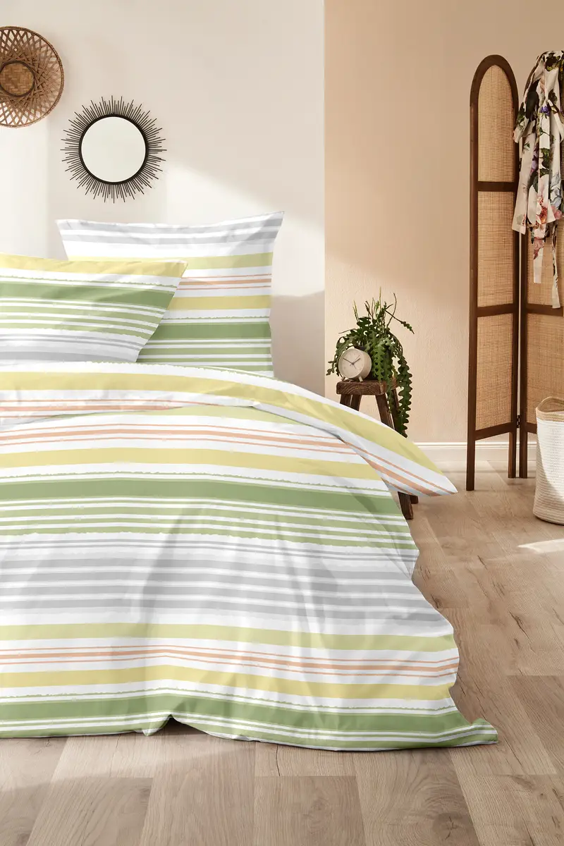 Renforcé-Bettwäsche Fresh stripe | Mehrfarbig